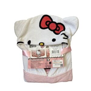 Sanrio Hello Kitty Kids Cotton Hooded Towel, Cute, Comfy Towel, 100% Cotton, NEW